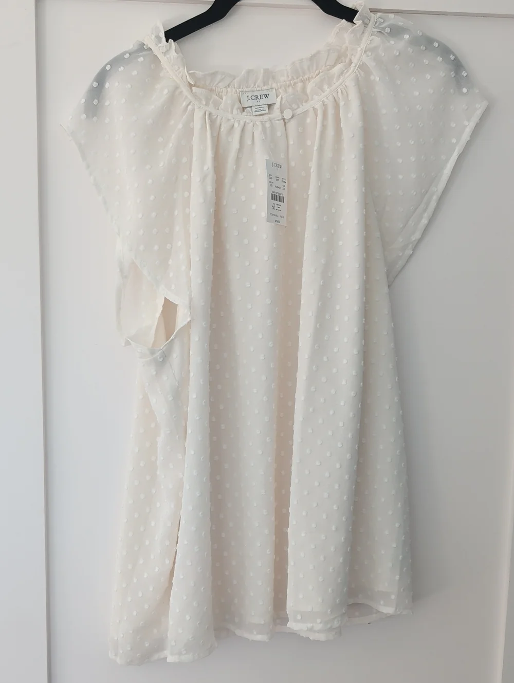 NWT J. Crew Factory Cream Swiss Dot Short